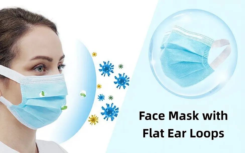 Face Mask with Flat Ear Loops